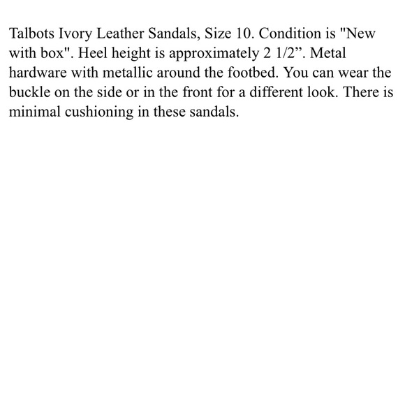 Talbots Ivory Leather Sandals, 10M - Picture 6 of 6